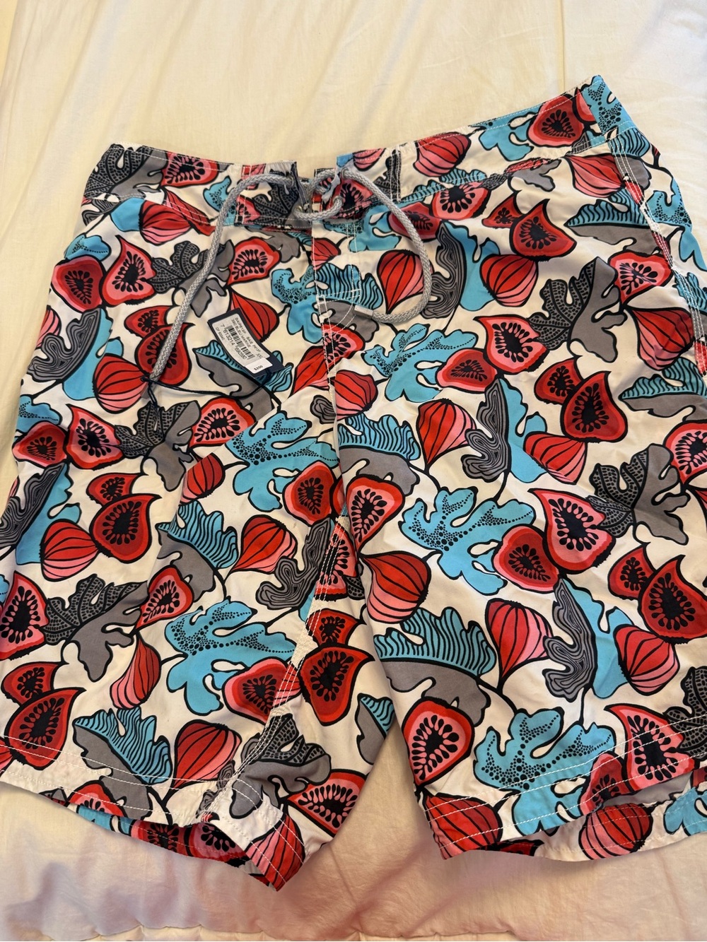Vilebrequin Red, Blue, Gray Floral-Pattern Men's Swim Board Shorts